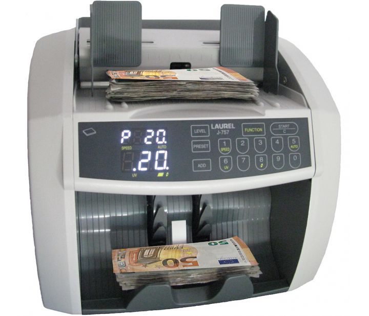 Laurel J-757 Banknote Counter with Counterfeit Detection