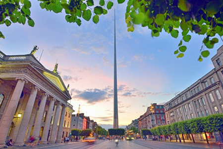 The Spire of Dublin on O'Connell Street was officially completed